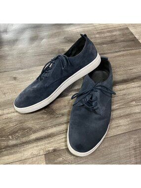 Clae Ellington Suede Lace Up Waxed Shoes Navy Blue Grey Men’s Size 12